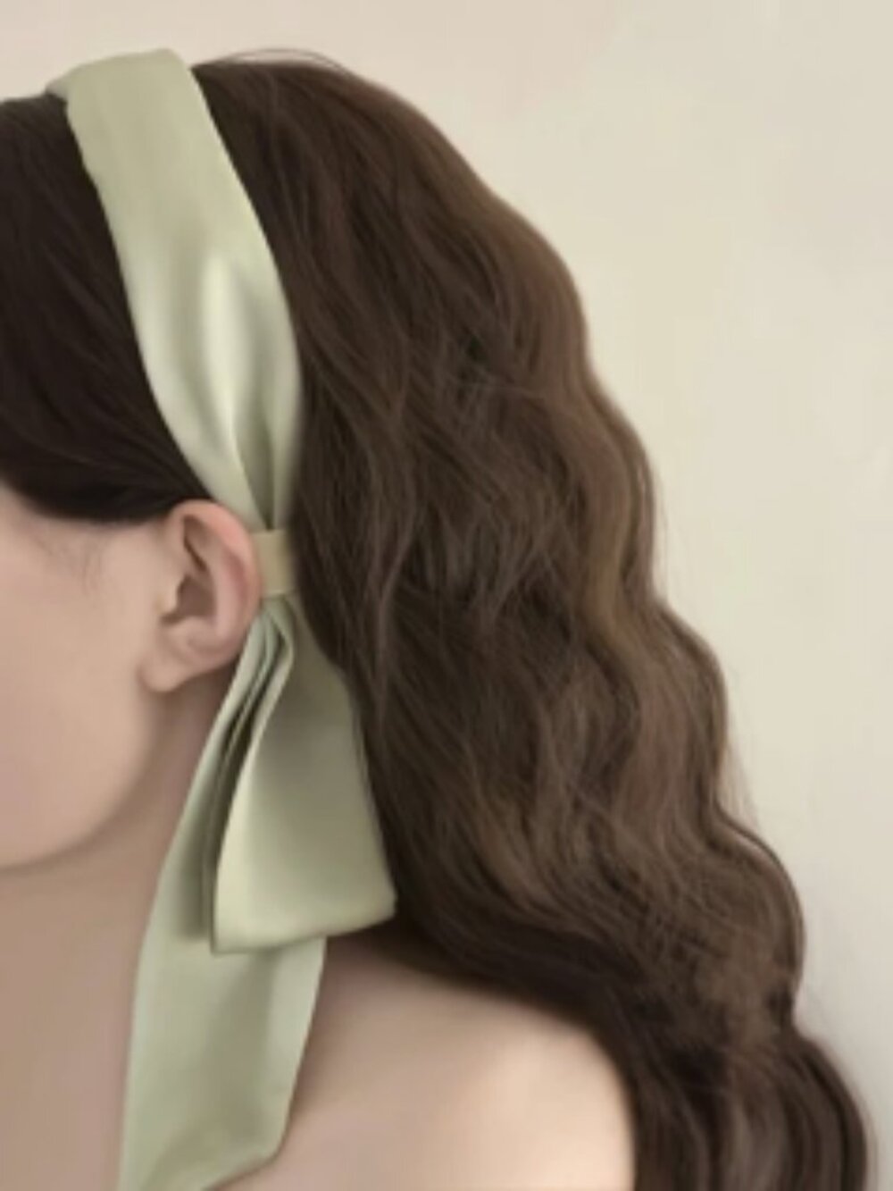 Behind the Ear Bow Accent Headband Sage New